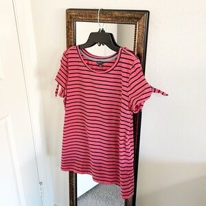 Nautica striped short sleeve keyhole sleeve t-shirt